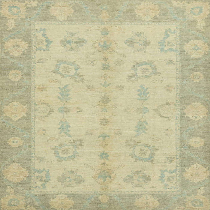 Square Abstract Brown Gold Oriental Rug, abs2623