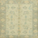 Square Abstract Brown Gold Oriental Rug, abs2623