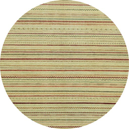 Round Machine Washable Abstract Cinnamon Brown Rug, wshabs2624