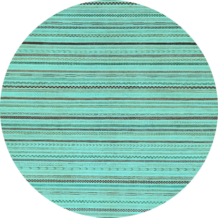 Round Oriental Light Blue Modern Rug, abs2624lblu