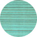 Round Oriental Light Blue Modern Rug, abs2624lblu