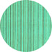 Round Oriental Turquoise Modern Rug, abs2624turq