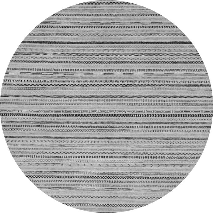 Round Machine Washable Oriental Gray Modern Rug, wshabs2624gry