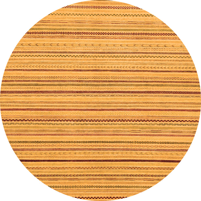 Round Machine Washable Oriental Orange Modern Area Rugs, wshabs2624org