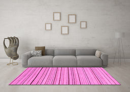Machine Washable Oriental Pink Modern Rug in a Living Room, wshabs2624pnk