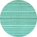 Round Oriental Light Blue Modern Rug, abs2625lblu