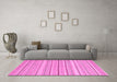 Machine Washable Oriental Pink Modern Rug in a Living Room, wshabs2625pnk