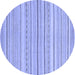 Round Oriental Blue Modern Rug, abs2625blu