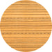 Round Machine Washable Oriental Orange Modern Area Rugs, wshabs2625org