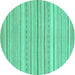 Round Oriental Turquoise Modern Rug, abs2625turq