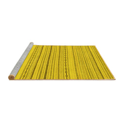 Sideview of Machine Washable Oriental Yellow Modern Rug, wshabs2625yw