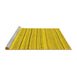 Sideview of Machine Washable Oriental Yellow Modern Rug, wshabs2625yw