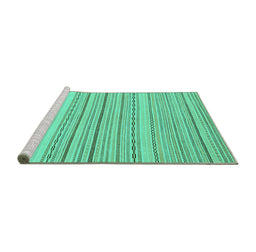 Sideview of Machine Washable Oriental Turquoise Modern Area Rugs, wshabs2625turq