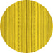 Round Oriental Yellow Modern Rug, abs2625yw