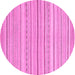 Round Oriental Pink Modern Rug, abs2625pnk