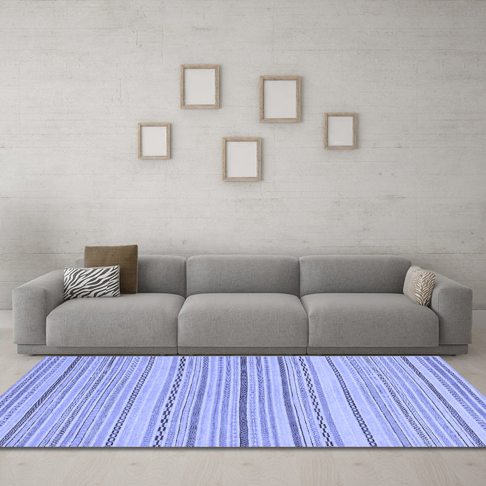 Machine Washable Oriental Blue Modern Rug in a Living Room, wshabs2625blu