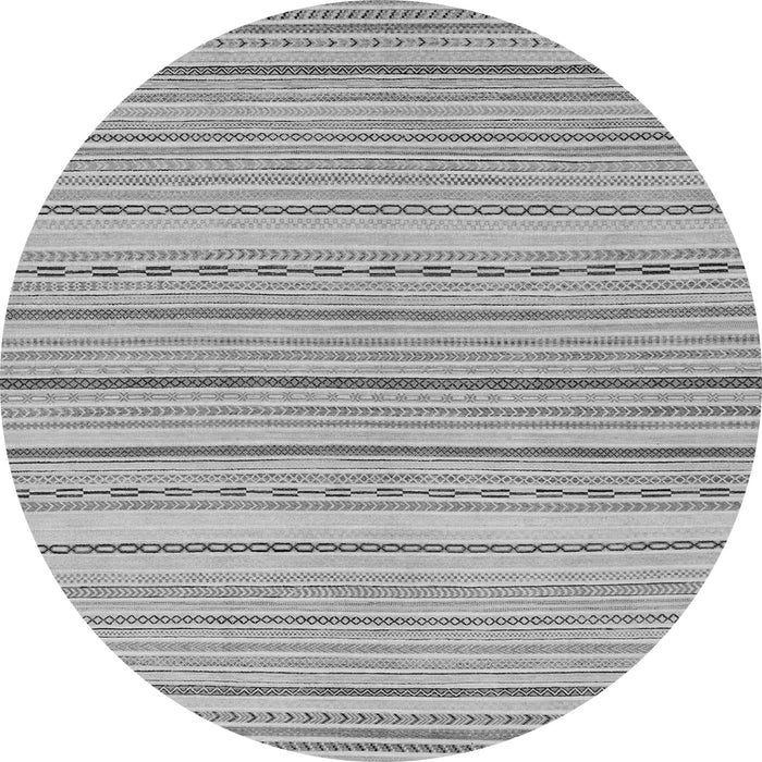 Round Machine Washable Oriental Gray Modern Rug, wshabs2625gry