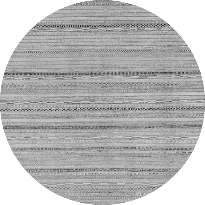 Round Machine Washable Oriental Gray Modern Rug, wshabs2626gry