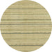 Round Machine Washable Abstract Brass Green Rug, wshabs2626