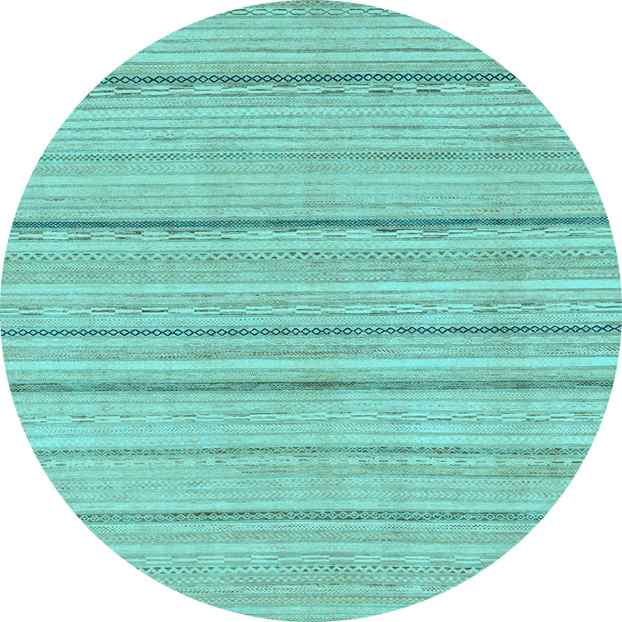 Round Oriental Light Blue Modern Rug, abs2626lblu