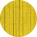 Round Machine Washable Oriental Yellow Modern Rug, wshabs2626yw