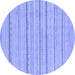 Round Oriental Blue Modern Rug, abs2626blu