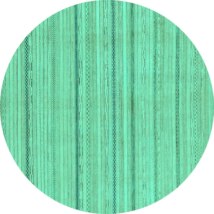 Round Oriental Turquoise Modern Rug, abs2626turq