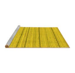 Sideview of Machine Washable Oriental Yellow Modern Rug, wshabs2626yw
