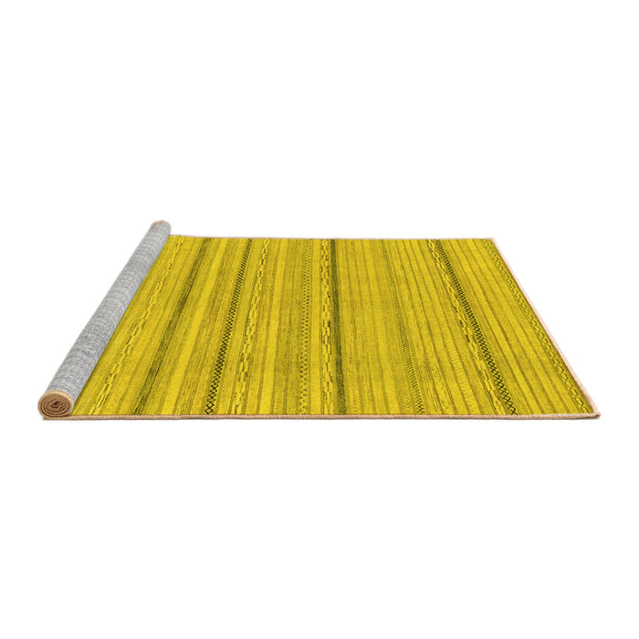 Sideview of Machine Washable Oriental Yellow Modern Rug, wshabs2626yw