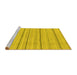 Sideview of Machine Washable Oriental Yellow Modern Rug, wshabs2626yw