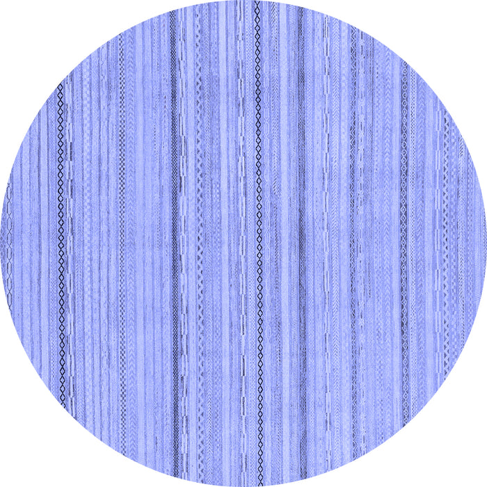 Round Machine Washable Oriental Blue Modern Rug, wshabs2626blu