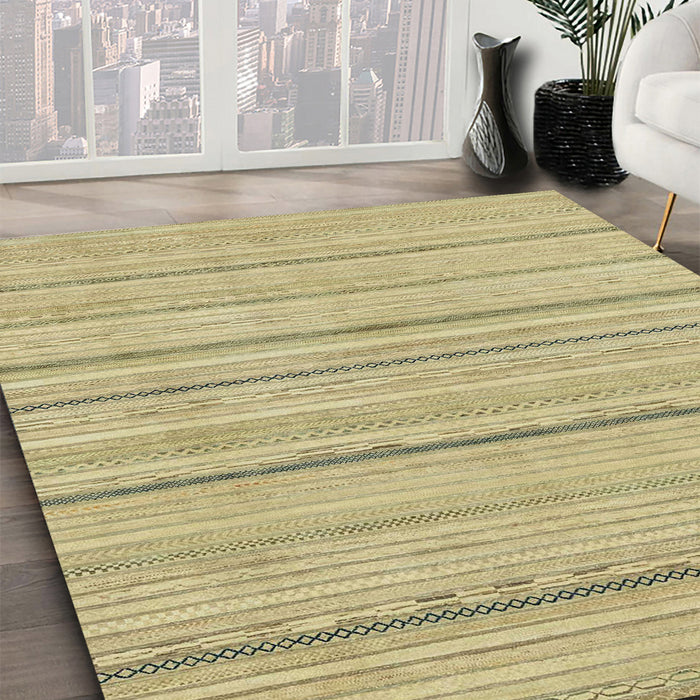Machine Washable Abstract Brass Green Rug in a Family Room, wshabs2626