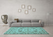 Machine Washable Oriental Light Blue Modern Rug in a Living Room, wshabs2627lblu