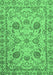 Machine Washable Oriental Emerald Green Modern Area Rugs, wshabs2627emgrn