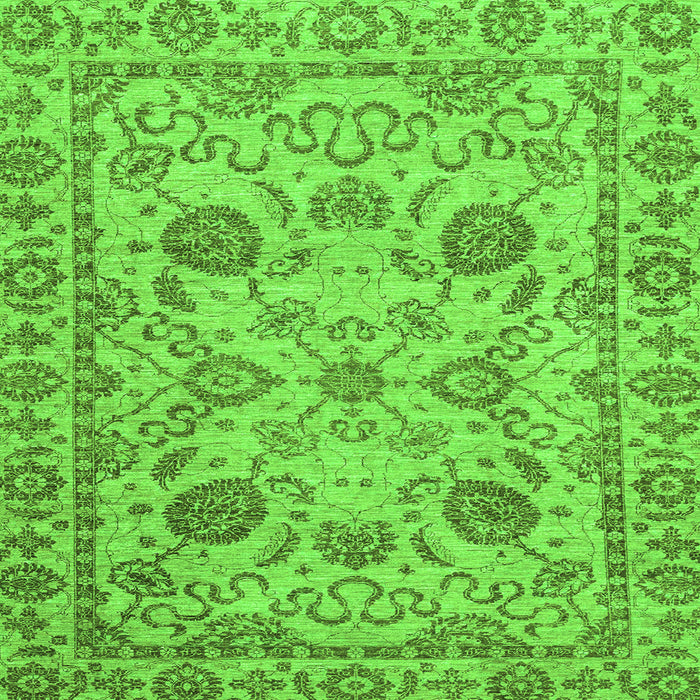 Square Machine Washable Oriental Green Modern Area Rugs, wshabs2627grn