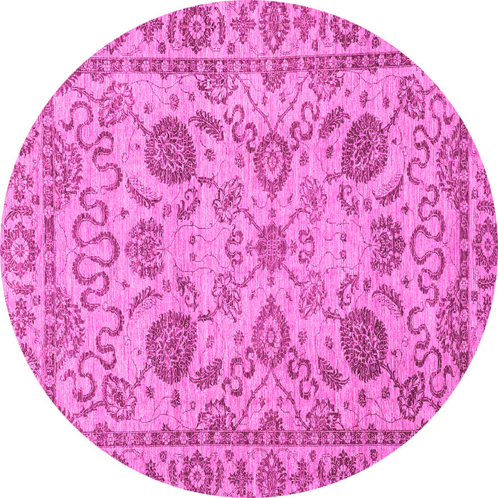 Round Oriental Pink Modern Rug, abs2627pnk