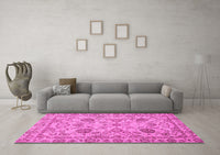 Machine Washable Oriental Pink Modern Rug, wshabs2627pnk