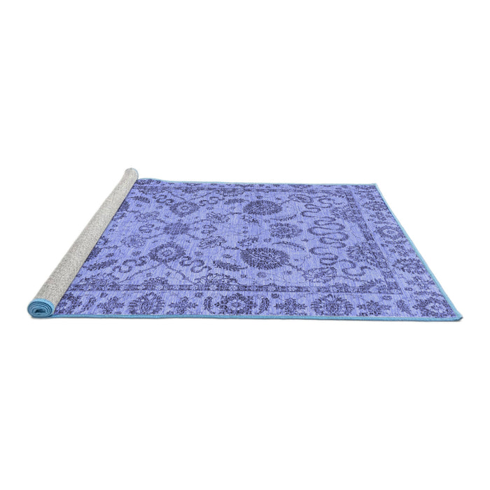 Sideview of Machine Washable Oriental Blue Modern Rug, wshabs2627blu