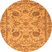 Round Oriental Orange Modern Rug, abs2627org