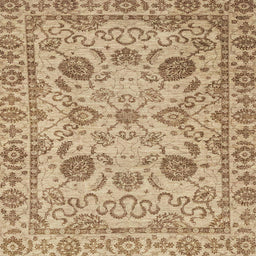Square Abstract Light Brown Oriental Rug, abs2627