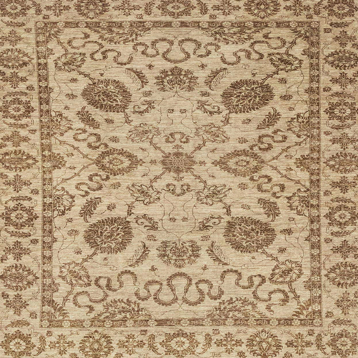 Square Abstract Light Brown Oriental Rug, abs2627