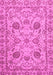 Machine Washable Oriental Pink Modern Rug, wshabs2627pnk