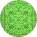 Round Oriental Green Modern Rug, abs2627grn