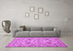 Machine Washable Oriental Purple Modern Area Rugs in a Living Room, wshabs2627pur