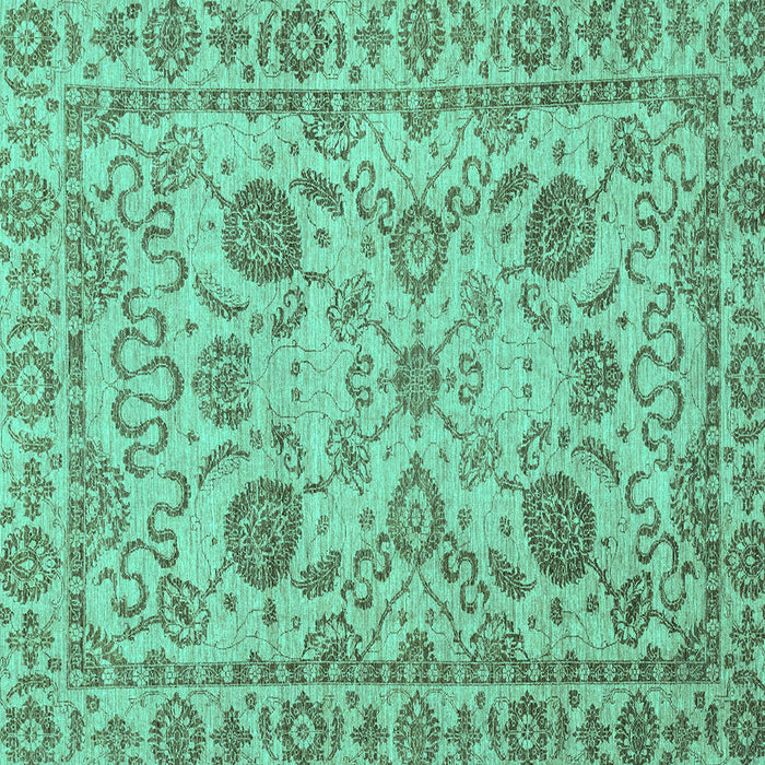 Square Machine Washable Oriental Turquoise Modern Area Rugs, wshabs2627turq