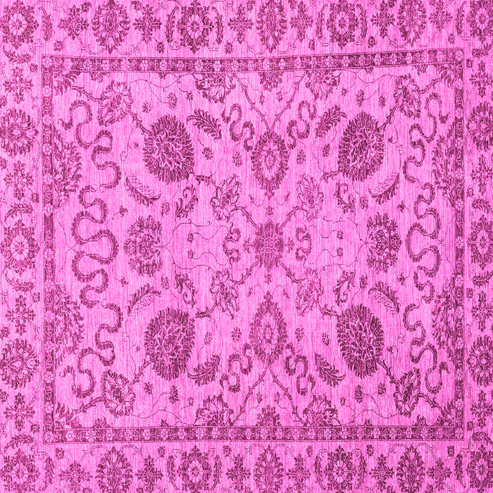 Square Machine Washable Oriental Pink Modern Rug, wshabs2627pnk