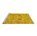 Sideview of Machine Washable Oriental Yellow Modern Rug, wshabs2627yw