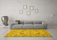 Machine Washable Oriental Yellow Modern Rug, wshabs2627yw