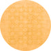 Round Oriental Orange Modern Rug, abs2628org