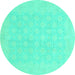 Round Oriental Turquoise Modern Rug, abs2628turq